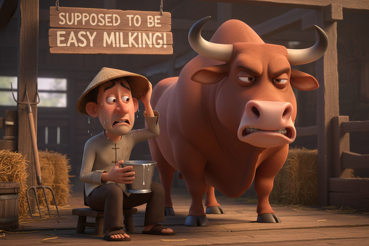 Cuộc Thi Vắt Sữa Và Con Bò Đực — Truyện Cười | The Milking Contest — Vietnamese Humor Gift Card