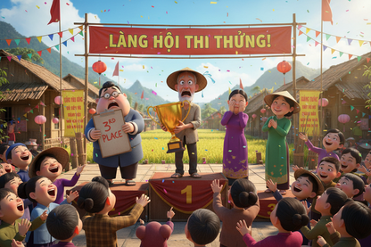 Cuộc Thi Vắt Sữa Và Con Bò Đực — Truyện Cười | The Milking Contest — Vietnamese Humor Gift Card